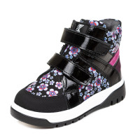 Черевики осінь-зима 0034(178) чорні квітка (21-25) AL