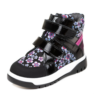 Черевики осінь-зима 0034(178) чорні квітка (21-25) AL