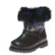 Зимние ботинки Panda 1300(31) чёрные с синим мехом